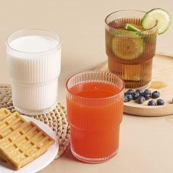 Ribbed Glasses 14 Oz - Set of 6