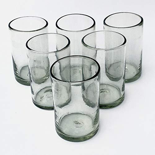 Mexican Blown Glass Drinking Glasses Clear (Set of 6)