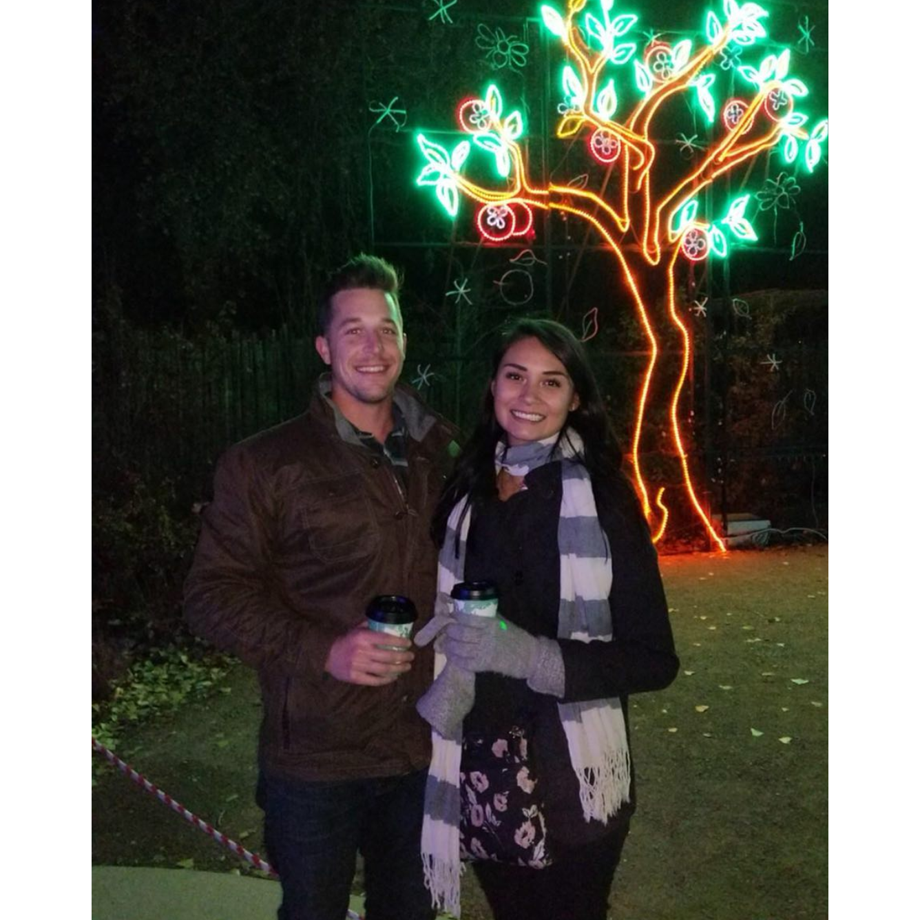 Enjoying some hot cocoa at the River of Lights in ABQ, NM.