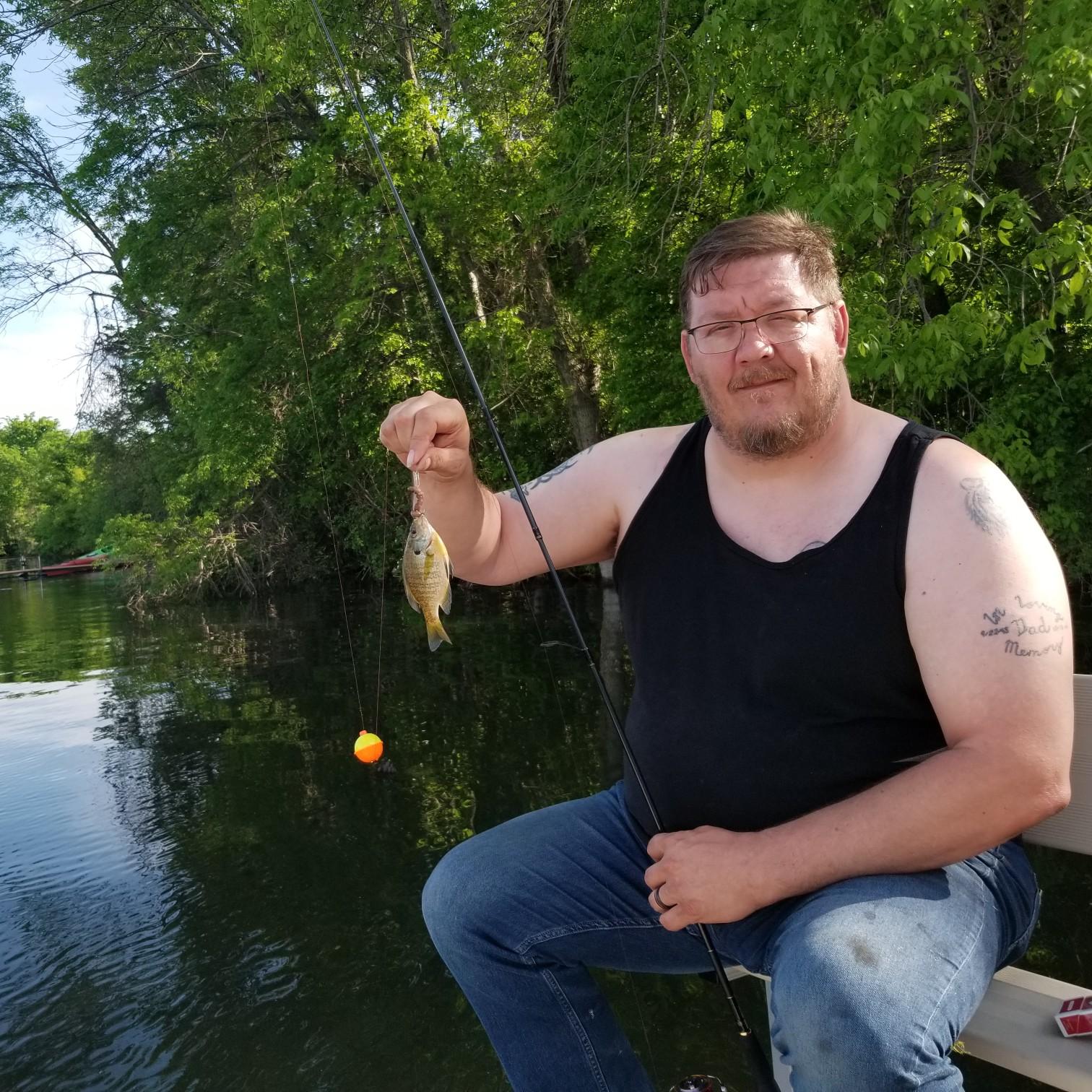 Fishing with the kids off our friends dock ~ May 2020