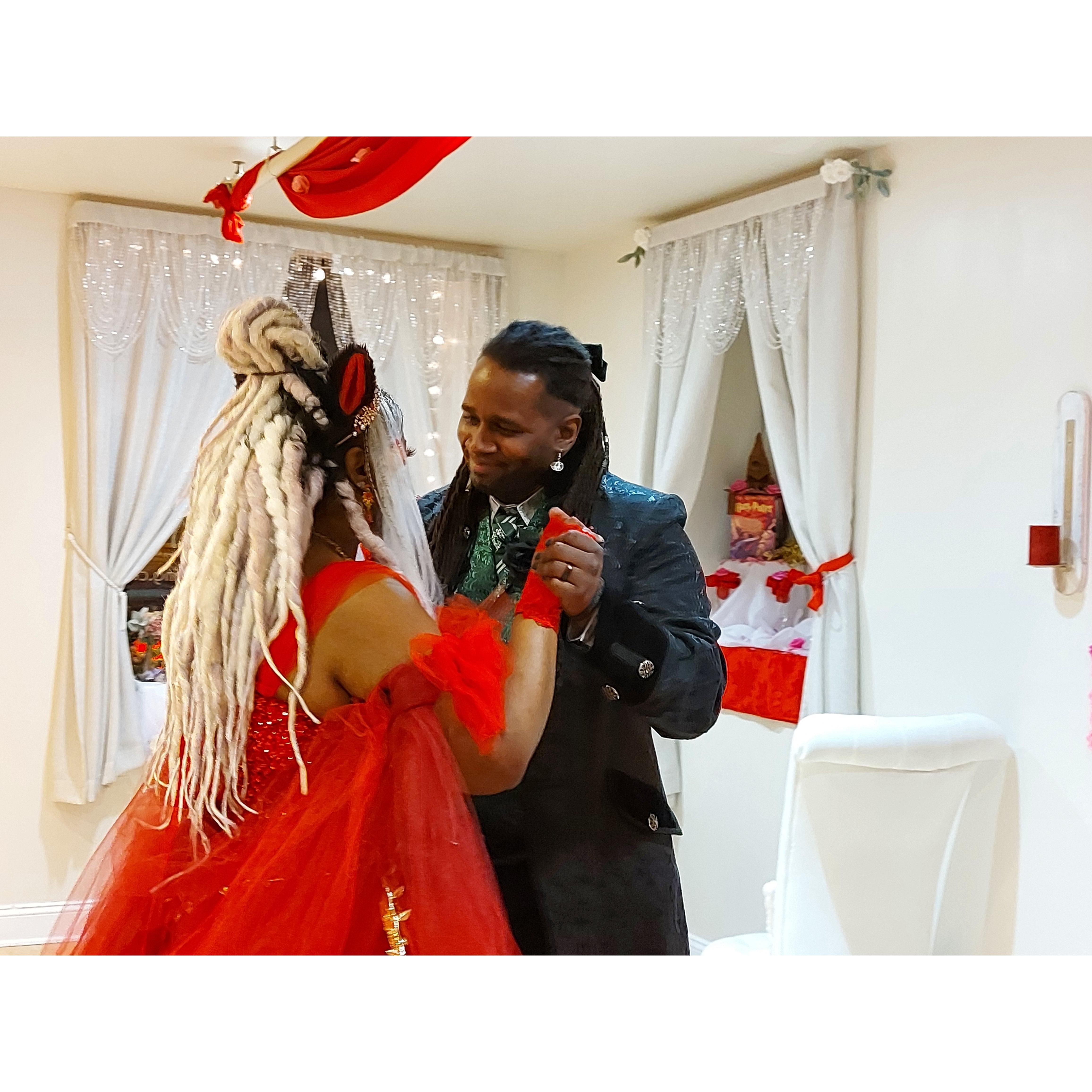 "Magic Works" was playing as we left the altar. Peace initiated a dance.