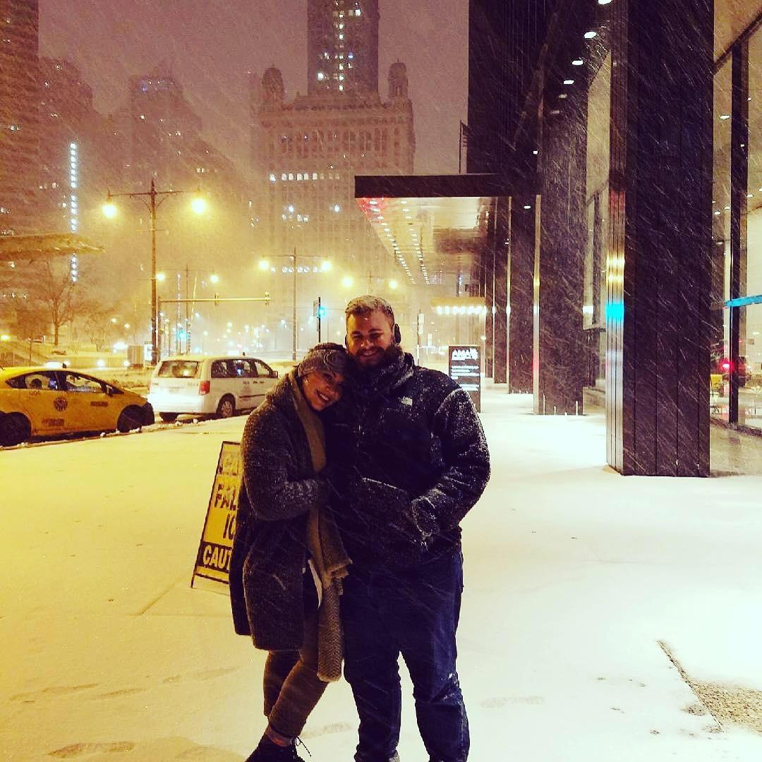 Snowy Chicago nights