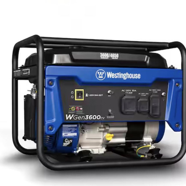 Westinghouse 4,650/3,600-Watt Recoil Start Gas Powered Portable Generator with CO Sensor WGen3600cv
