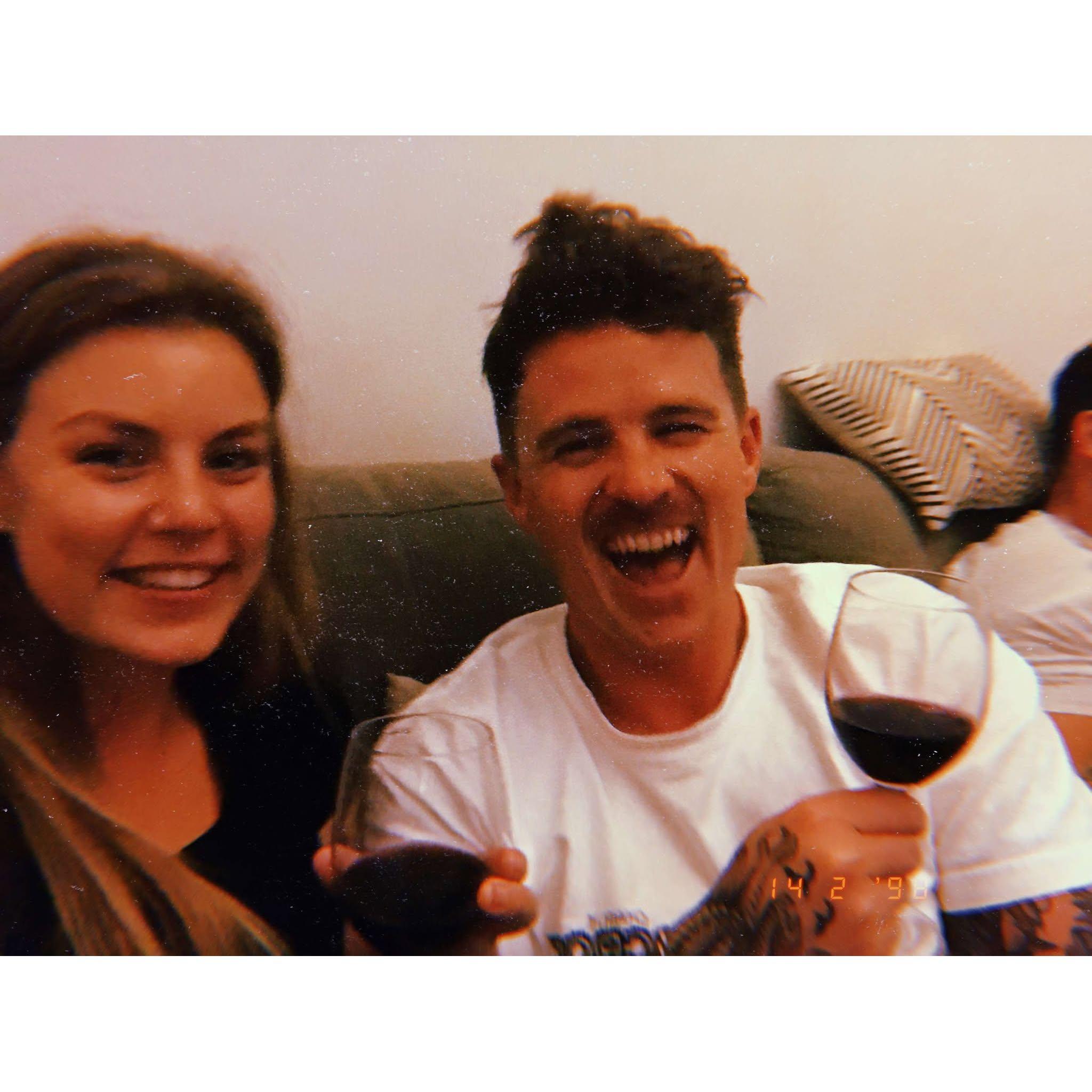 Fitting right into Melbourne life... a glass of red on the couch