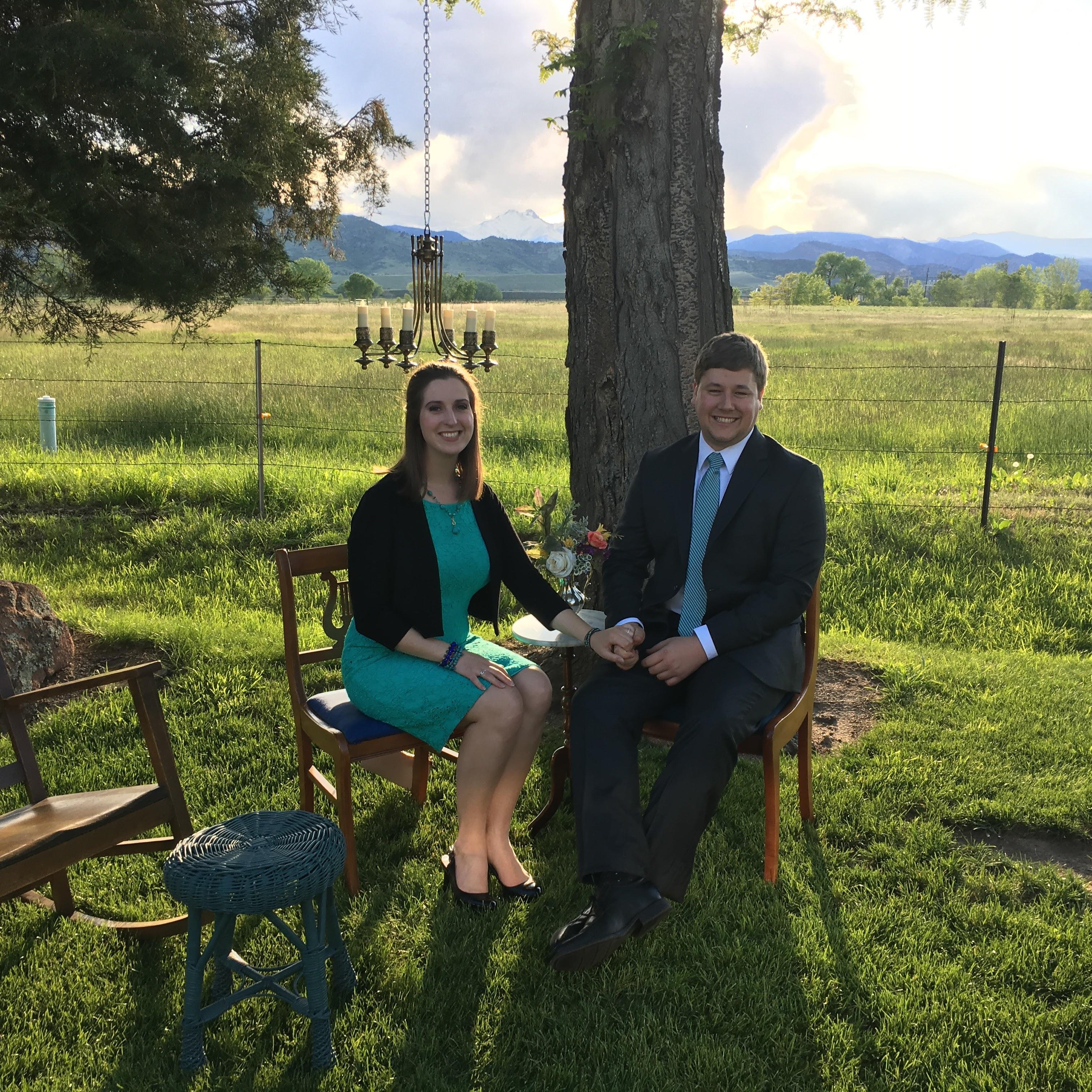 Enjoying the mountain scenery at a wedding in Colorado!