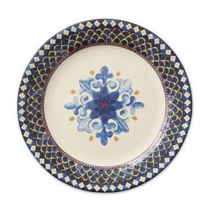 Sicily Dinner Plates, Set of 4, Blue Rim