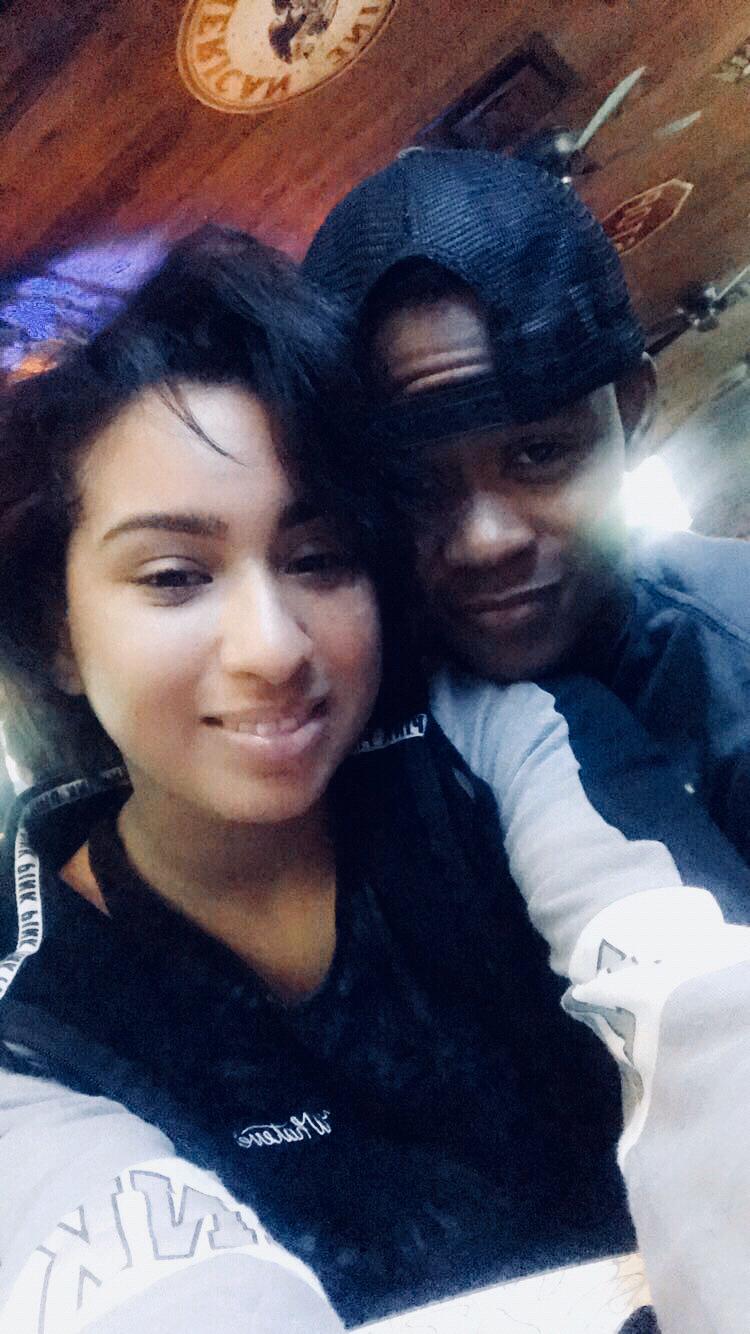 Our first photo together as a couple.