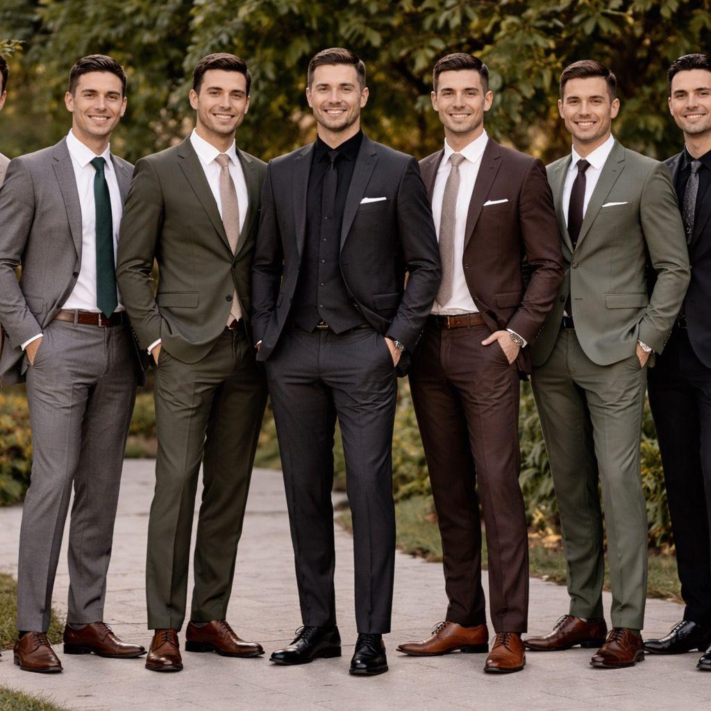 Formal Attire for gentlemen: Suits. We kindly encourage guests to embrace earthy and rich tones such as beige, taupe, brown, sage green, grey or black. We kindly ask guests to refrain from wearing white, burgundy, or red.