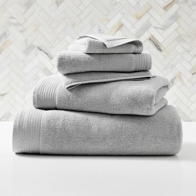 Organic Premium Spa Towel Set, Frost Gray, Set of 4