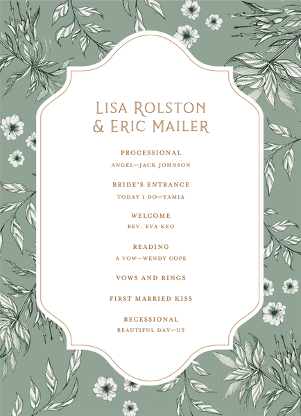 Brenton | Sage | Zola Wedding Programs