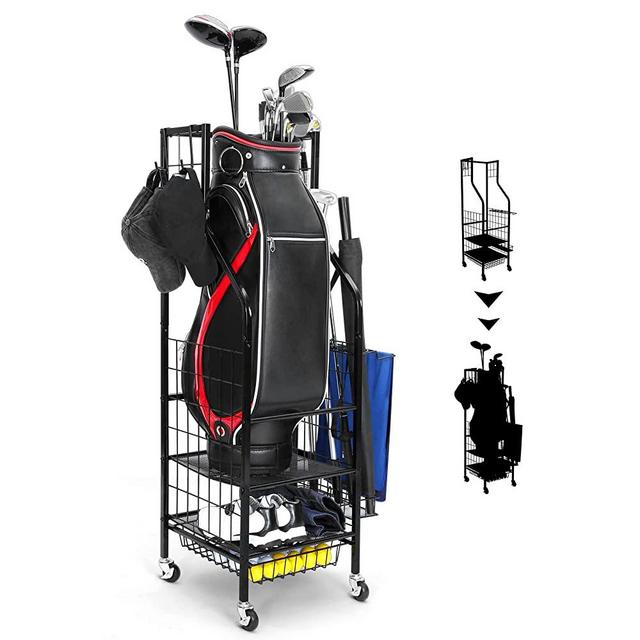 FHXZH Golf Bag Storage Rack for Garage, Golf Bag Organizer and Golf Accessories, Golf Bag Storage Stand and Golf Equipment Rack for Garage,Golf Club, Basement