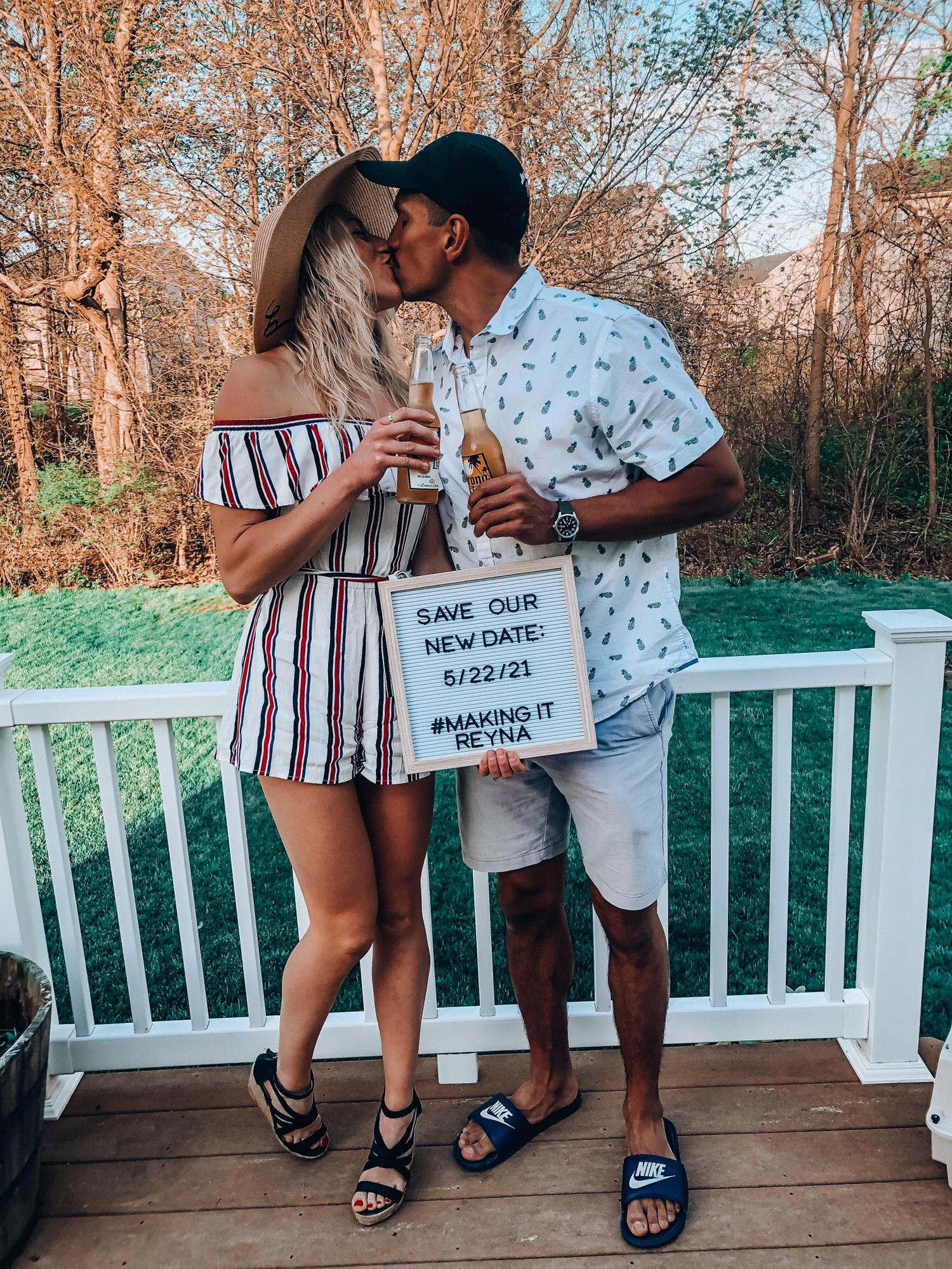 SAVE OUR NEW DATE! Trying to be creative and fun with these pictures :)