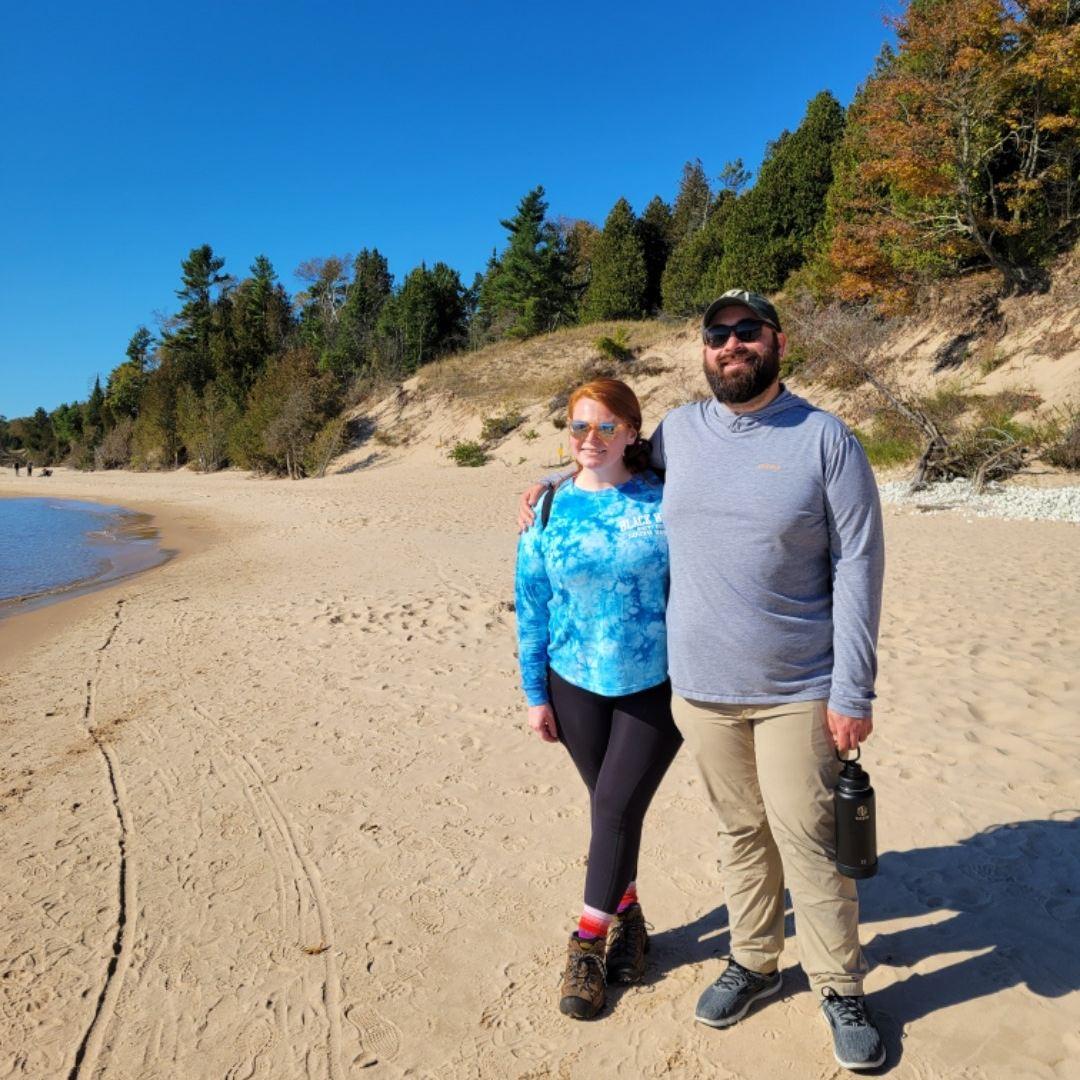 A couple of beach babes at Whitefish Dunes in Door County.