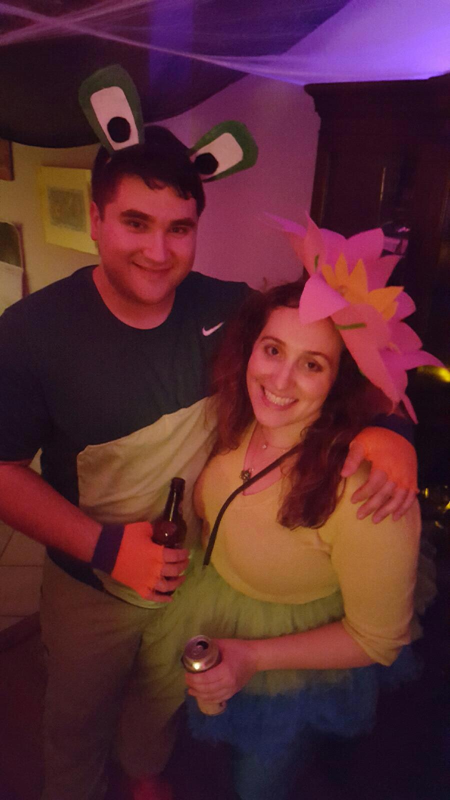 First Halloween Couple Costume: Frog and Lily Pad. October 2016