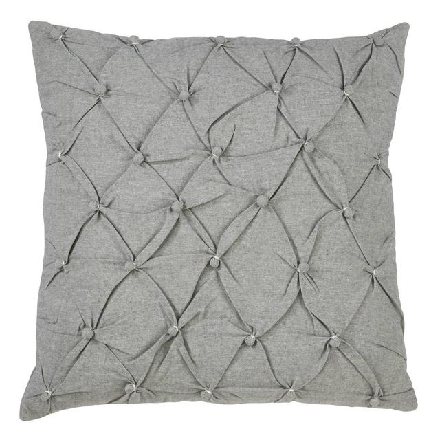 18" Down Filled Pintucked Pillow Gray - Saro Lifestyle