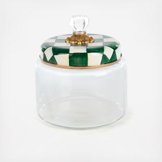 Emerald Check Enamel Kitchen Canister