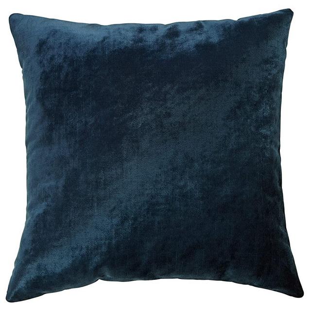 Rivet Contemporary Shiny Luxe Velvet Throw Pillow - 17 x 17 Inch, Navy