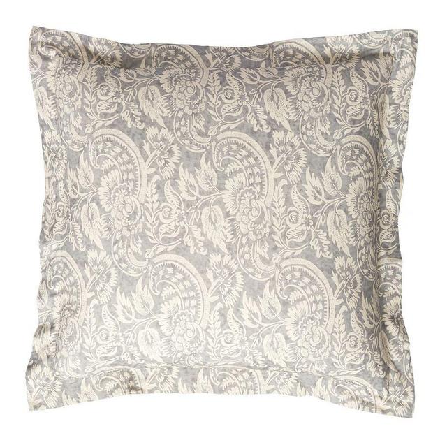 Alessandra Organic Percale Sham, Euro, Gray