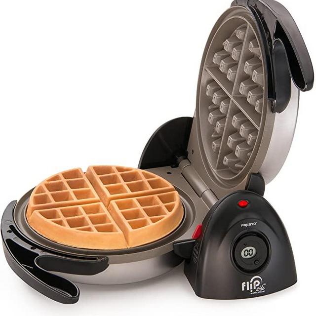 Presto 03510 Ceramic FlipSide Belgian Waffle Maker, Black