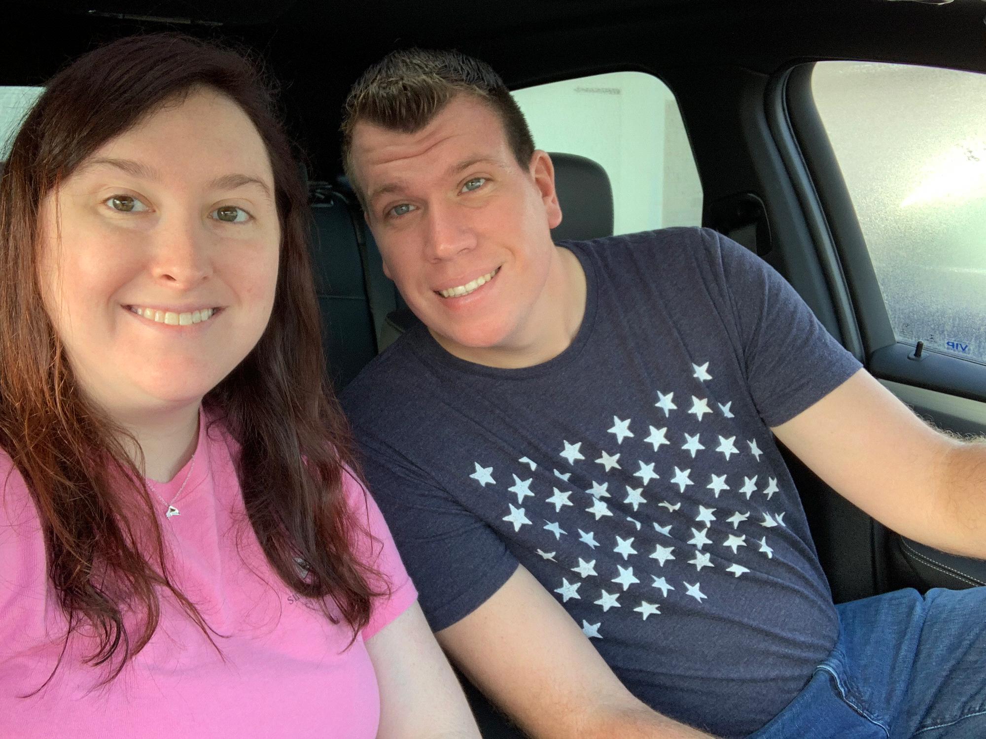 Road trip selfie on our way to Asheville for birthday/engagement weekend!