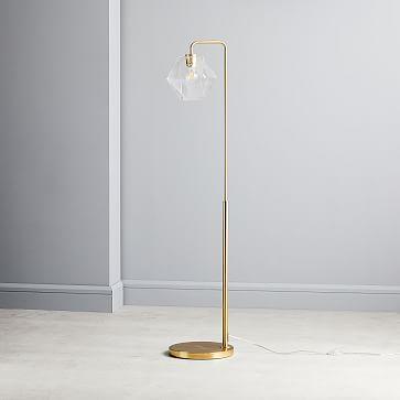 Sculptural Glass Faceted Floor Lamp - Clear (58")