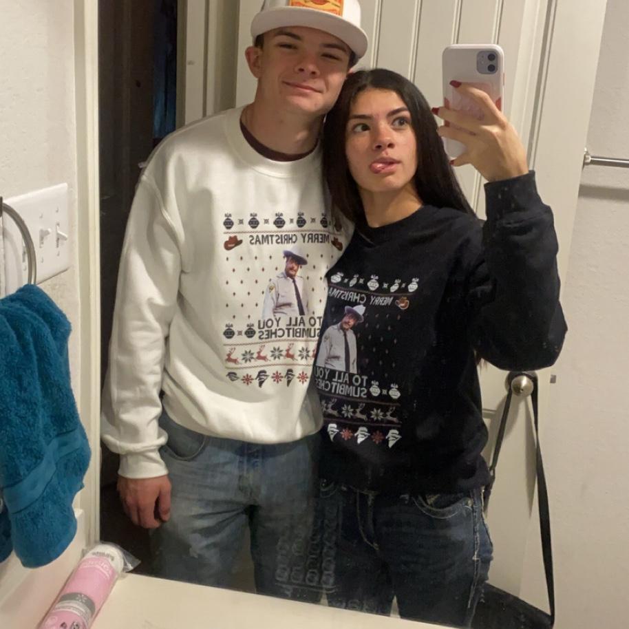 Matching Christmas sweaters!