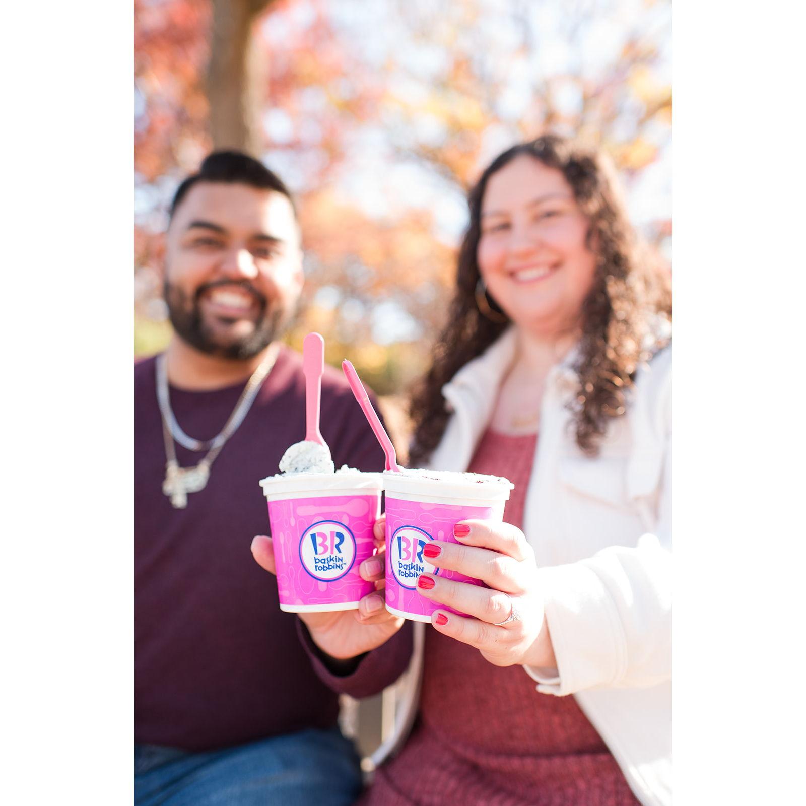 We went to Baskin-Robbins for ice cream for our first date!