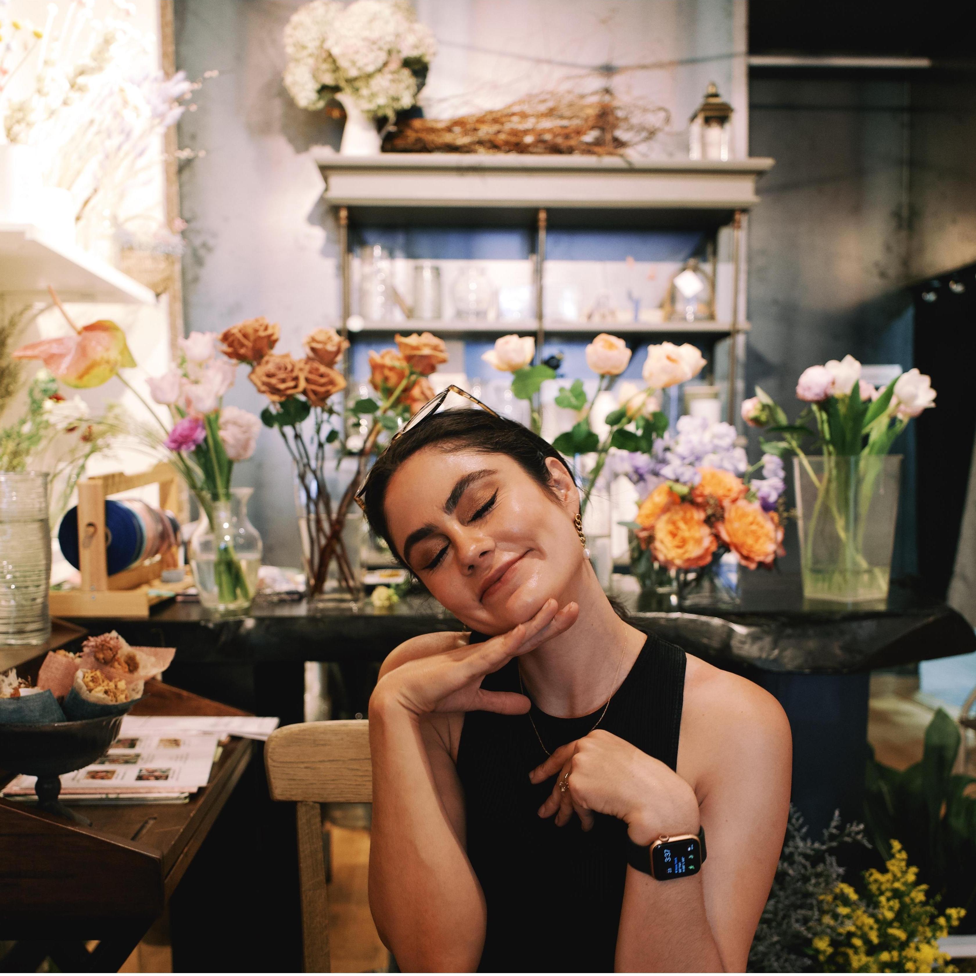 flowers and smiles in NYC