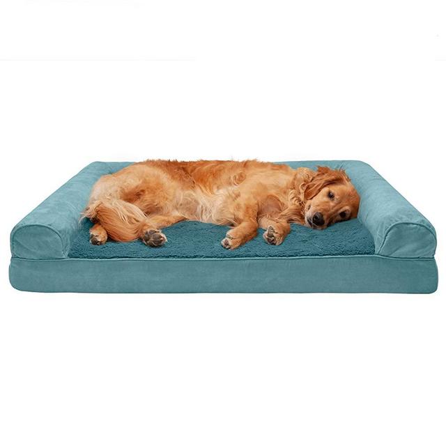 Furhaven Orthopedic, Cooling Gel, and Memory Foam Pet Beds for Small, Medium, and Large Dogs and Cats - Plush Faux Fur and Suede Sofa Dog Bed, Foldable Travel Bed Mat with Stuff Sack, and More