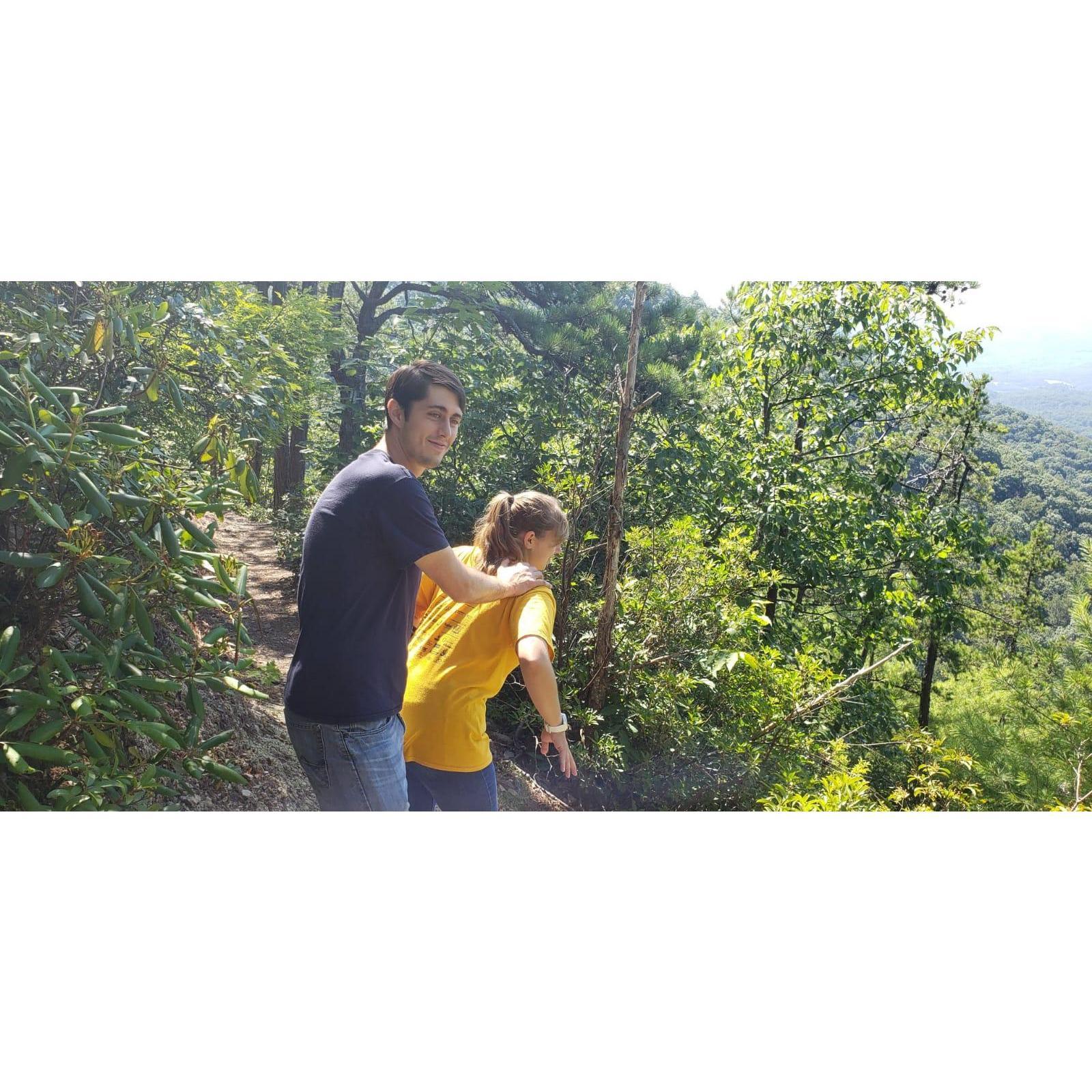 The look of true love as Christian pushes me towards a drop off in Roanoke