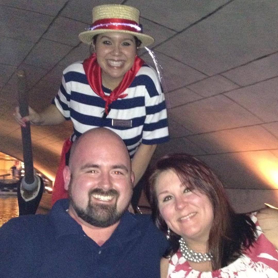 On a gondola ride at the Venetian in Vegas 2012.