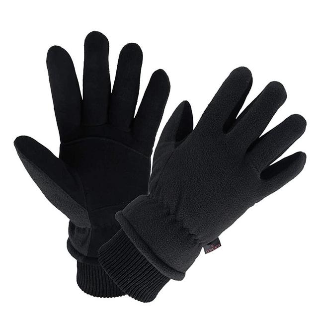 Winter Gloves -30°F Coldproof Thermal Water Resistant Deerskin Suede Leather and Insulated Polar Fleece for Driving/Cycling/Running/Hiking/Snow Ski in Cold Weather - Warm Gifts for Men and Women