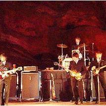 The Beatles on stage at Red Rocks, 1964. (Redrockspark.com)