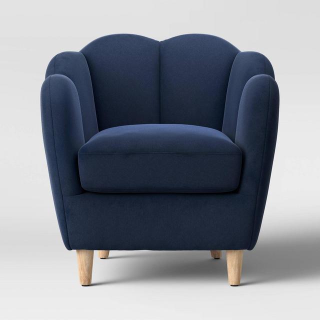 Waterville Upholstered Accent Chair Velvet Navy Blue - Opalhouse™