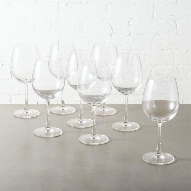 set of 8 fulton red wine glasses