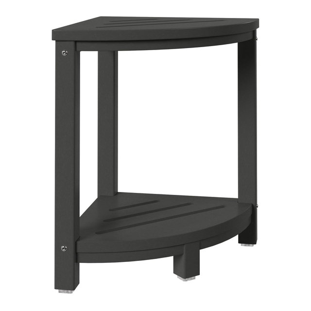 WestinTrends Sage HDPE Plastic Waterproof Shower Corner Bench, Gray