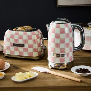 Rosy Check Stainless Steel 2-Slice Toaster