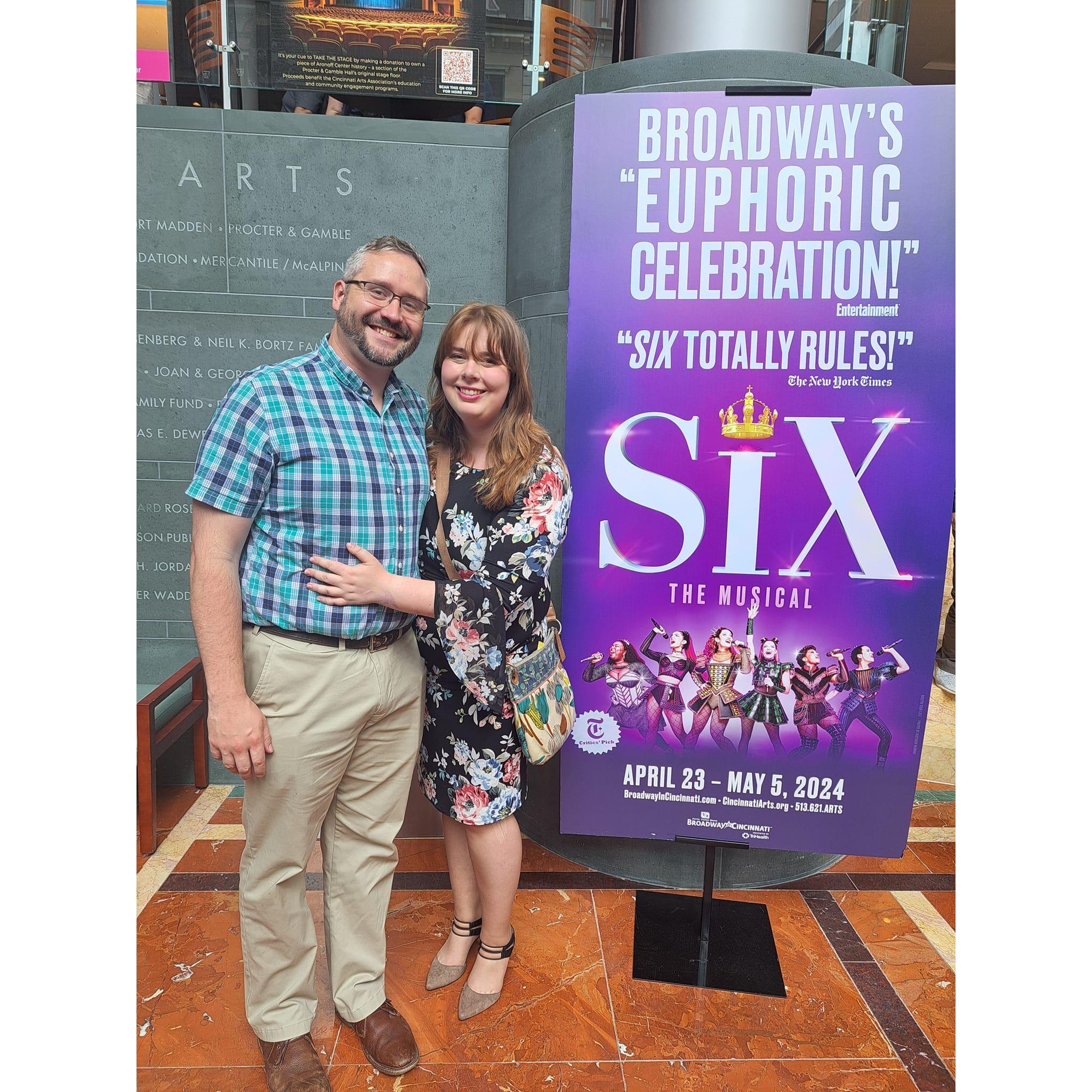 We attended the musical Six in the Arnoff Theater in Cincinnati, OH