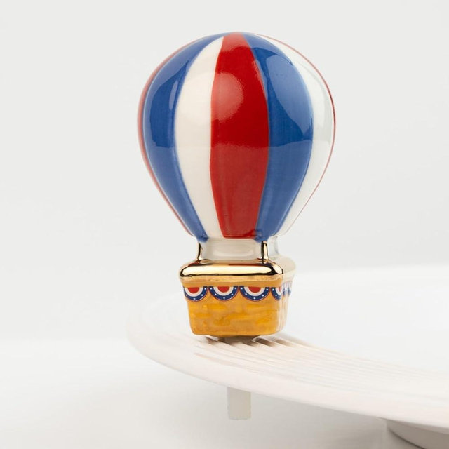 Nora Fleming red, White, and Balloon (hot air Balloon) A452 - Hand-Painted Ceramic Holiday Décor - Spring Minis for the Home and Office