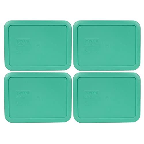 Pyrex 7210-PC Rectangle 3 Cup Storage Lid for Glass Dish (4, Light Green)