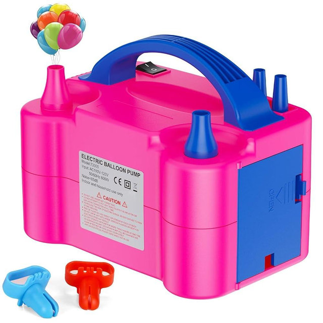 Electric Balloon Pump, Portable Dual Nozzle Electric Balloon Inflator for Party Decoration, 110V 600W Balloon Blower Pump Inflation