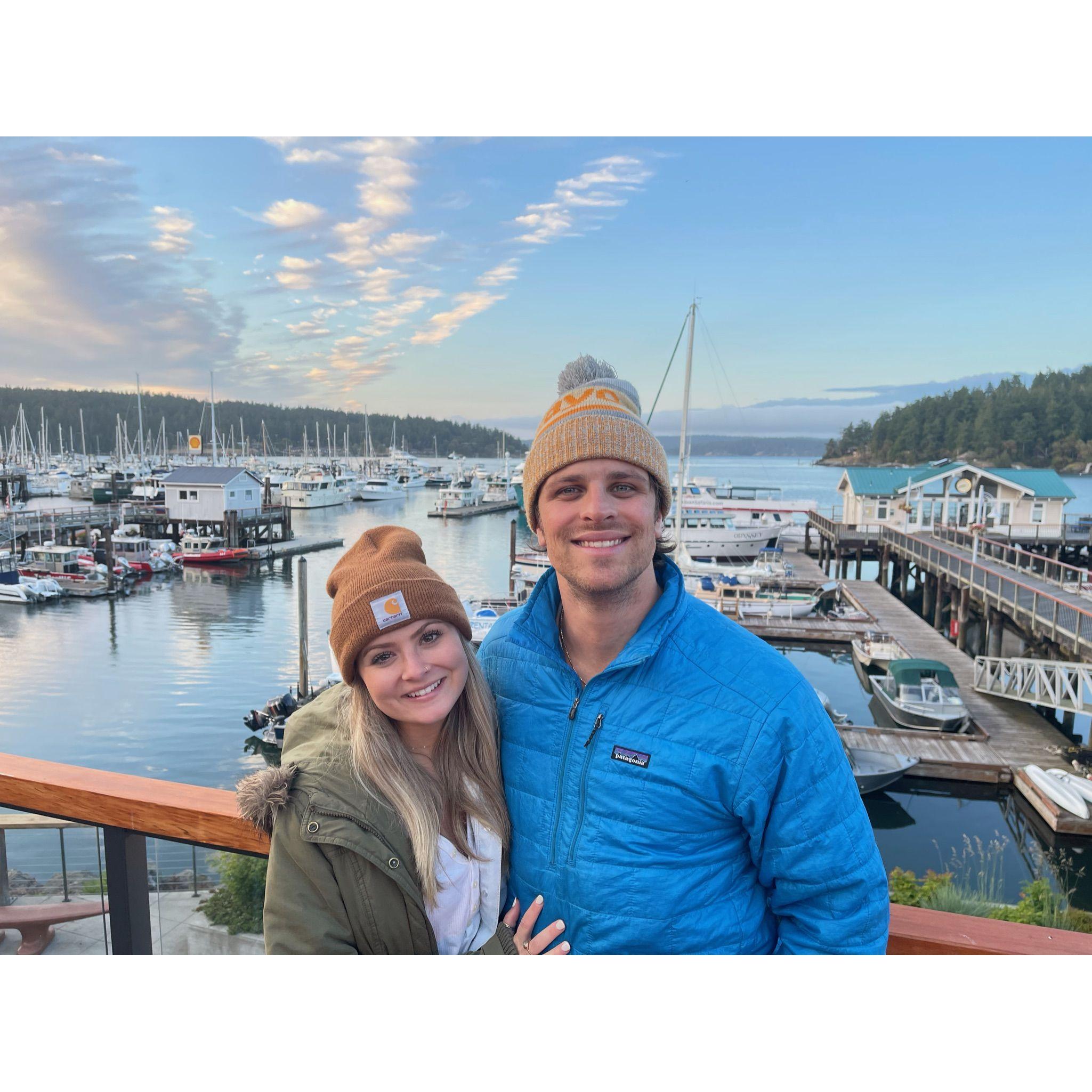 Beautiful sunset dinner in San Juan Islands