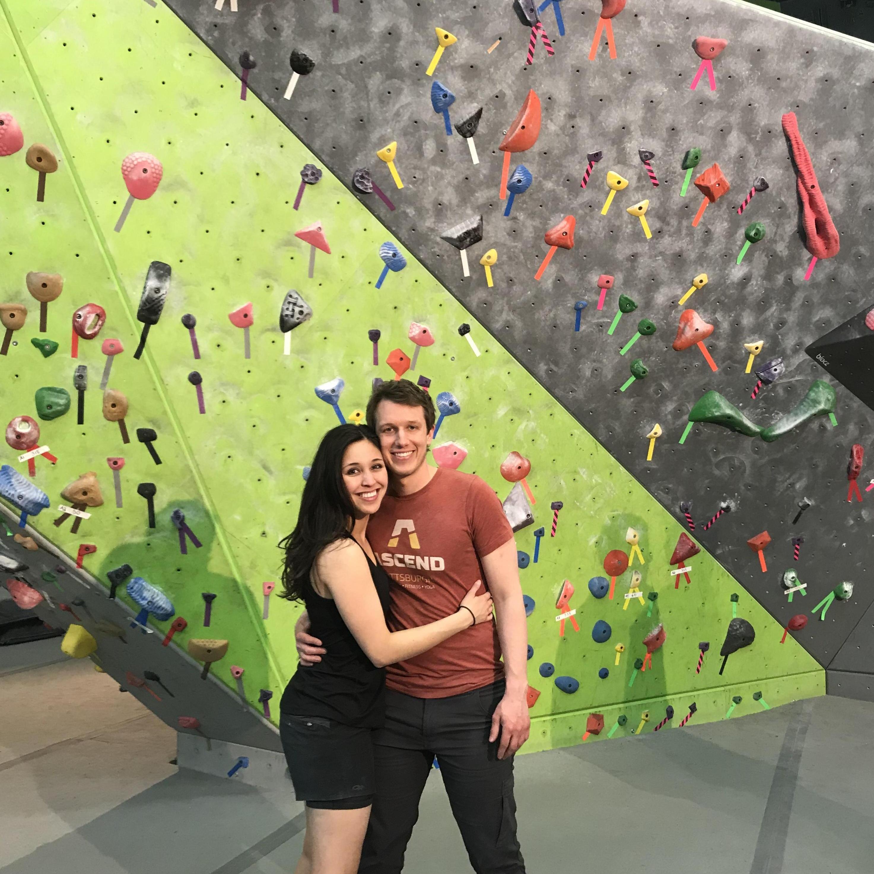 They first met climbing at Spooky Nook. Luke first introduced himself to Jenn at this very boulder... she forgot. So they met again a week or so later. The rest is history.