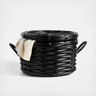 Woven Rattan Basket with Lid