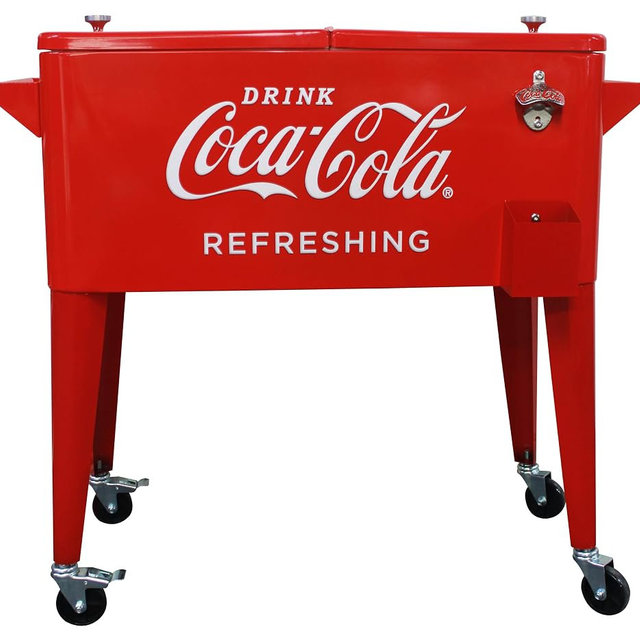 Leigh Country Coca-Cola 80-Qt Cooler, “Refreshing”, with Rolling Wheels for Outdoor/Patio/Porch
