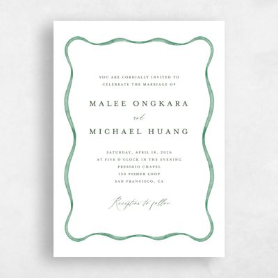 Green Wedding Invitation - Perkins Classic