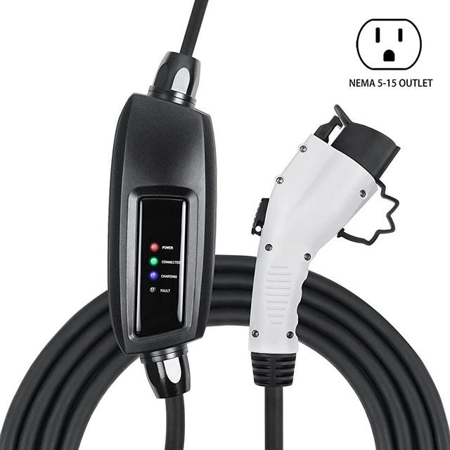 Lectron NEMA 5-15 Level 1 EV Charger - 110V 16 Amp with 21 ft Extension Cord - Compatible with J1772 EVs