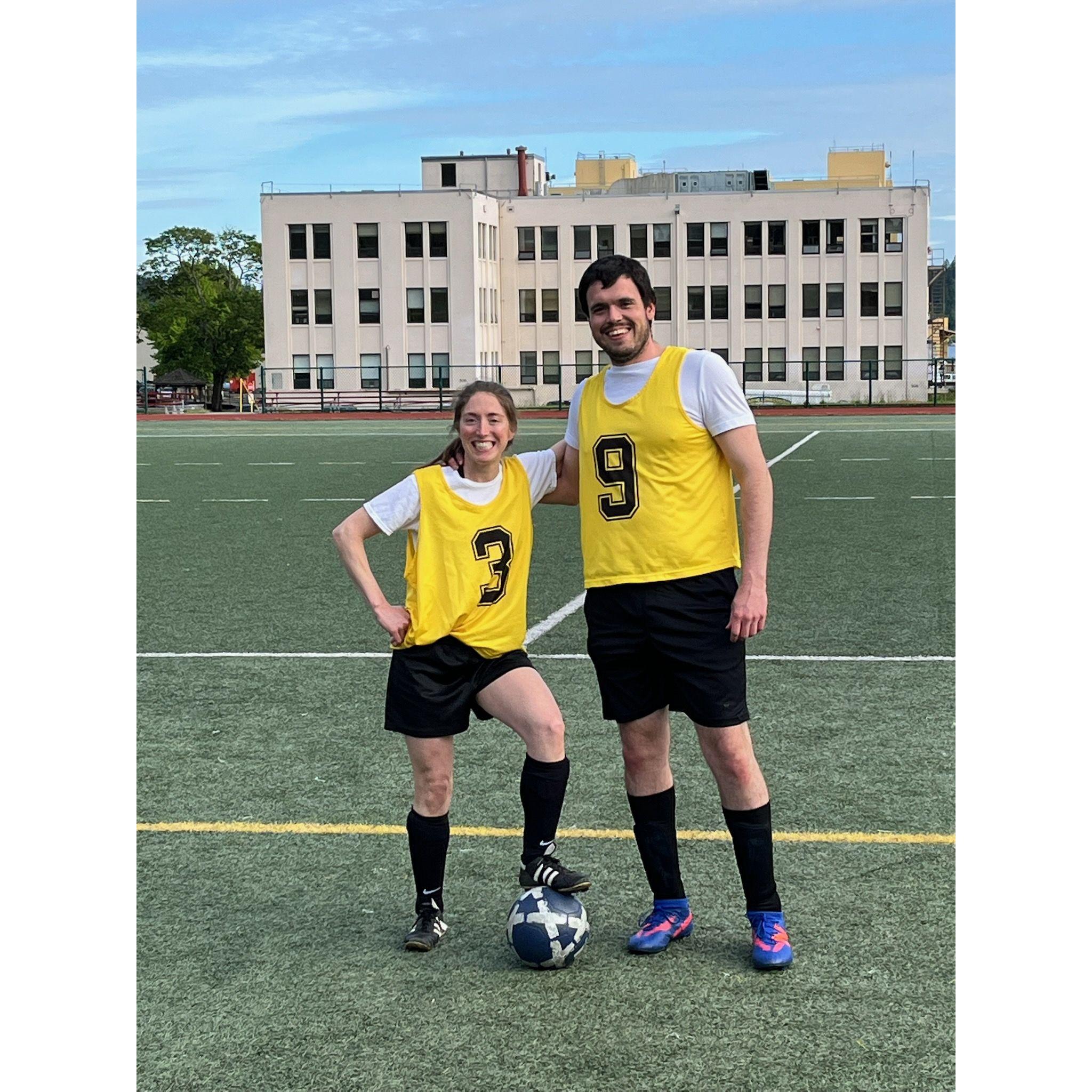 Playing on the same soccer team, Bremerton WA