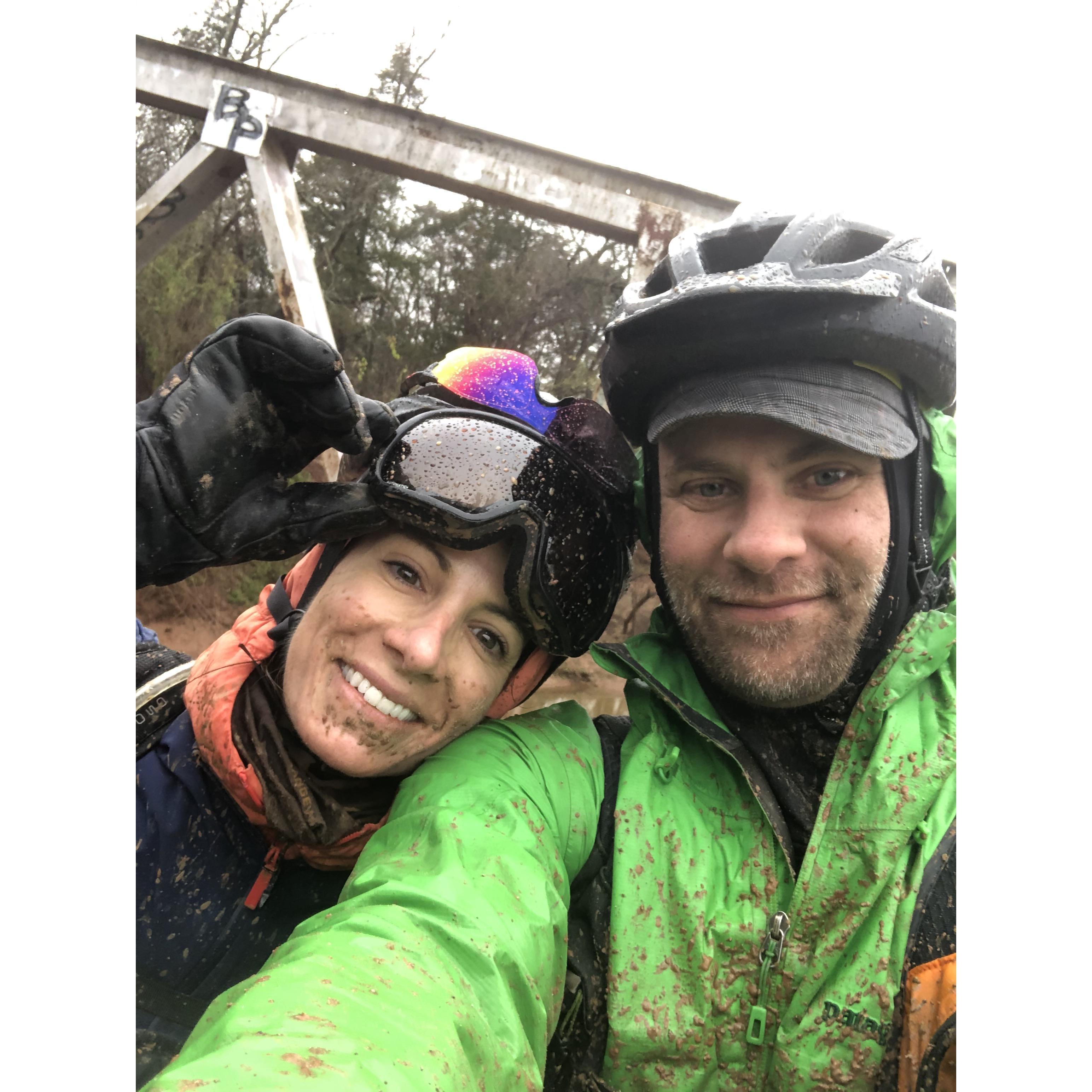 Covered in mud at the MidSouth Bike Race in OK.