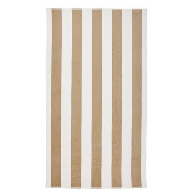 Classic Awning Striped Pool Towel, Flax